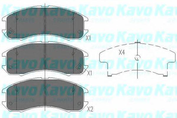 Комплект тормозных колодок, дисковый тормоз KBP-4525 KAVO PARTS