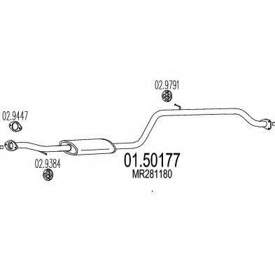 Средний глушитель выхлопных газов 01.50177 MTS