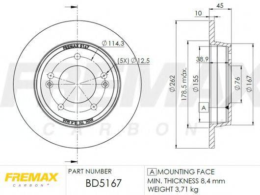 Тормозной диск BD-5167 FREMAX