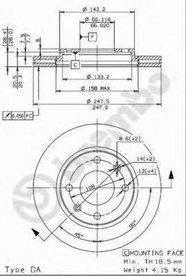 Тормозной диск BS 8525 BRECO