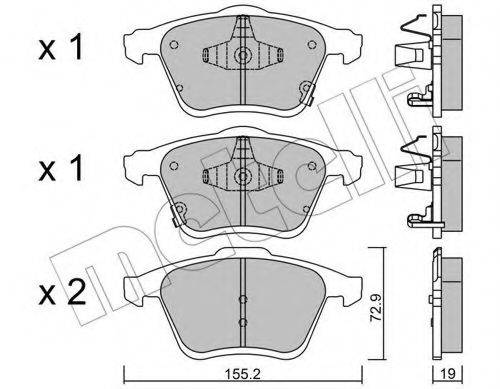 Комплект тормозных колодок, дисковый тормоз 22-0805-0 METELLI