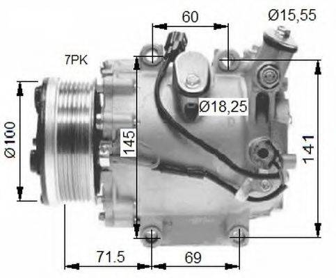 Компрессор, кондиционер 32491G NRF