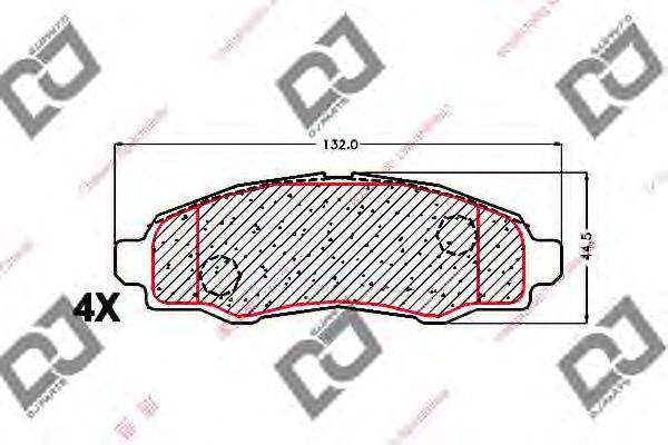 Комплект тормозных колодок BP1677 DJ PARTS