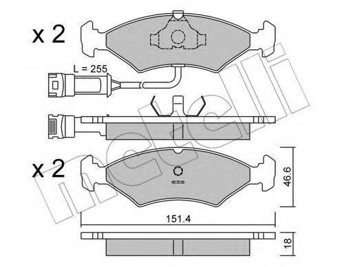 Комплект тормозных колодок, дисковый тормоз 22-0029-1 METELLI