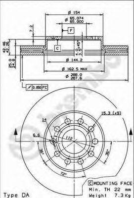 Тормозной диск 09.9145.11 BREMBO