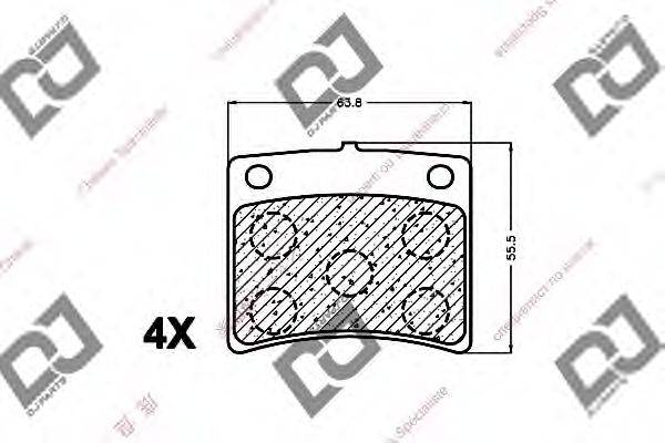 Комплект тормозных колодок, дисковый тормоз BP1233 DJ PARTS