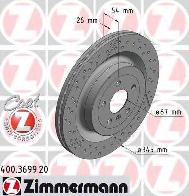 Тормозной диск 400.3699.20 ZIMMERMANN