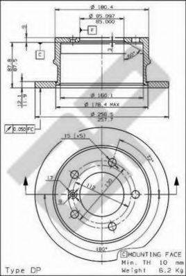 Тормозной диск 22827 LEMFORDER