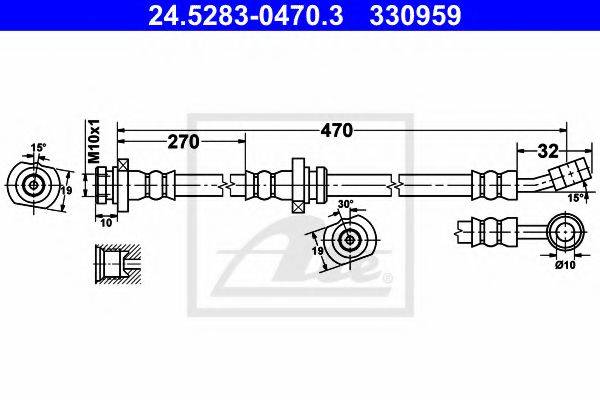 Тормозной шланг 24.5283-0470.3 ATE