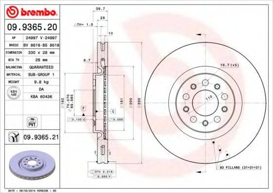 Тормозной диск BS 8618 BRECO