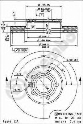 Тормозной диск 09.6934.14 BREMBO