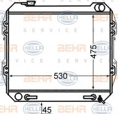 Радиатор, охлаждение двигателя 8MK 376 724-551 HELLA