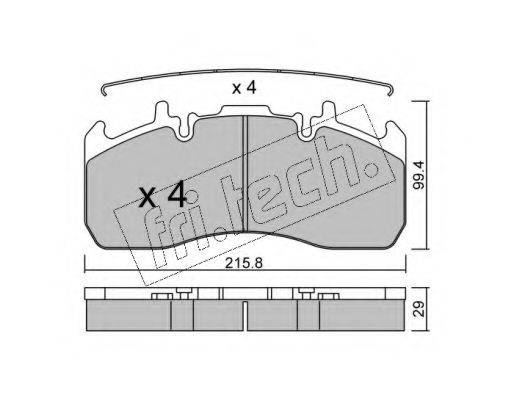 Комплект тормозных колодок, дисковый тормоз 824.0 fri.tech.