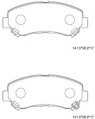 Комплект тормозных колодок KD1744F ASIMCO