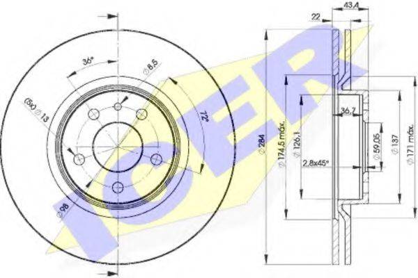 Тормозной диск 78BD1548-2 ICER