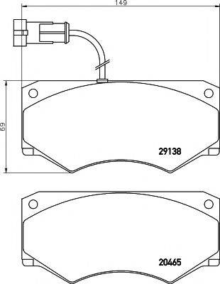 Комплект тормозных колодок, дисковый тормоз MDB2640 MINTEX