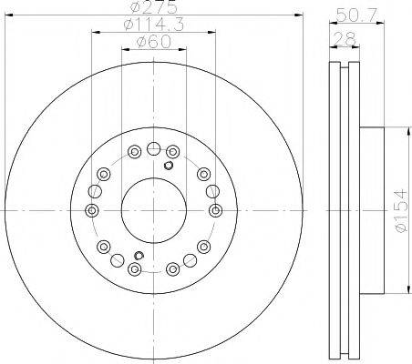 Тормозной диск 8DD 355 117-051 HELLA PAGID