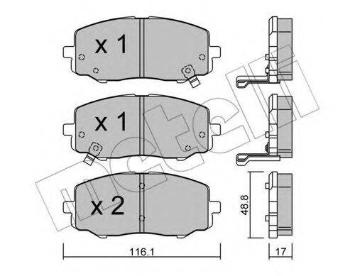 Комплект тормозных колодок, дисковый тормоз 22-0912-0 METELLI