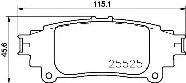 Комплект тормозных колодок, дисковый тормоз 2552503 TEXTAR