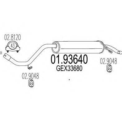 Глушитель выхлопных газов конечный 01.93640 MTS