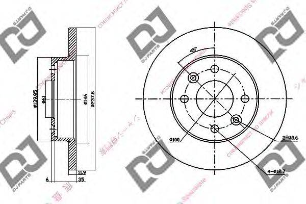 Тормозной диск BD1273 DJ PARTS