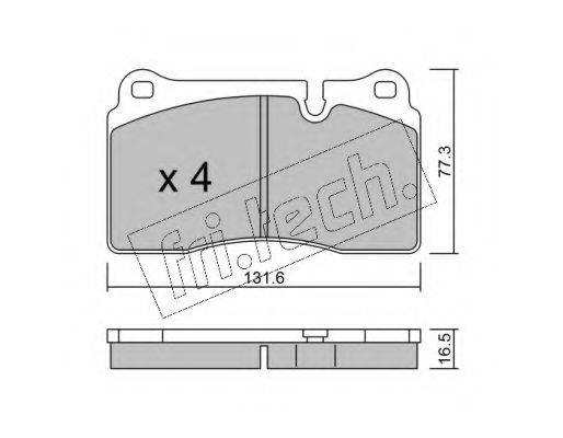 Комплект тормозных колодок, дисковый тормоз 711.0 fri.tech.
