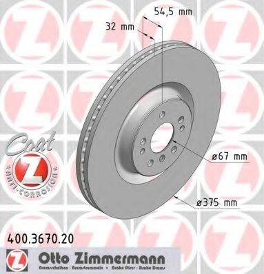 Тормозной диск 400.3670.20 ZIMMERMANN