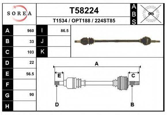 Приводной вал T58224 EAI