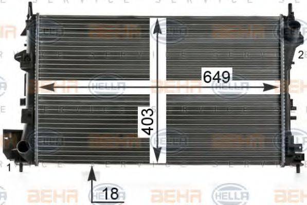 Радиатор, охлаждение двигателя 8MK 376 700-661 HELLA