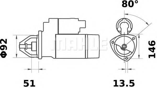 Стартер MS 558 MAHLE ORIGINAL