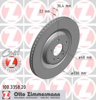 Тормозной диск 100.3358.20 ZIMMERMANN