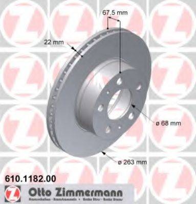 Тормозной диск 610.1182.00 ZIMMERMANN