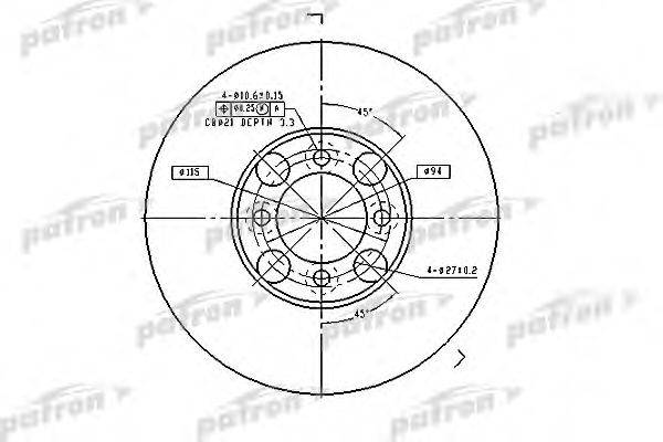 Тормозной диск PBD1998 PATRON