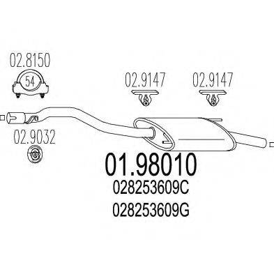 Глушитель выхлопных газов конечный 01.98010 MTS