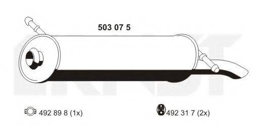 Глушитель выхлопных газов конечный 503075 ERNST