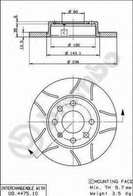 Тормозной диск 08.4475.75 BREMBO