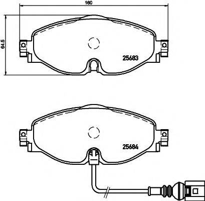 Комплект тормозных колодок, дисковый тормоз 2568301 TEXTAR