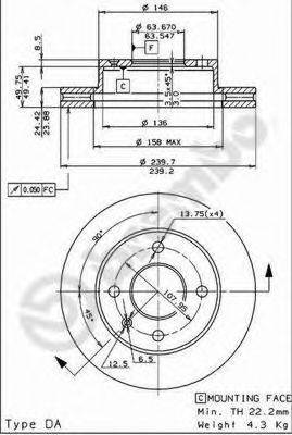 Тормозной диск BS 8245 BRECO