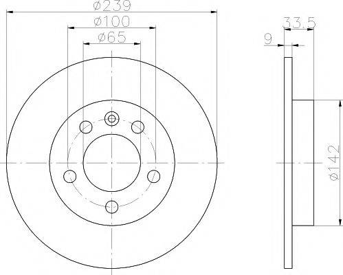 Тормозной диск 8DD 355 107-461 HELLA PAGID