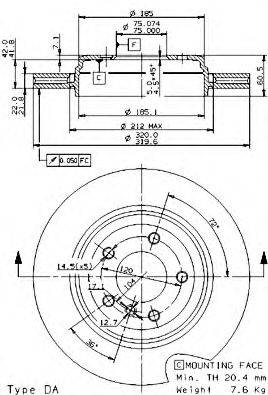 Тормозной диск 09.9590.10 BREMBO