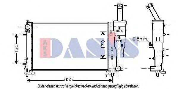 Радиатор, охлаждение двигателя 080077N AKS DASIS