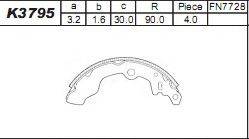 Комплект тормозных колодок K3795 ASIMCO