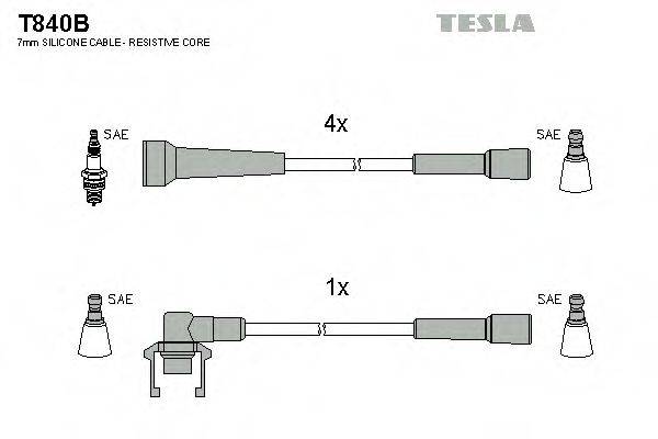 Комплект проводов зажигания T840B TESLA