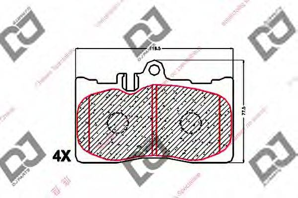 Комплект тормозных колодок BP1601 DJ PARTS