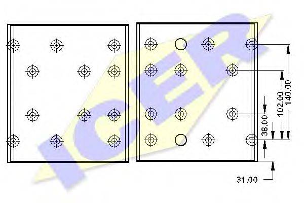 Комплект тормозных башмаков, барабанные тормоза 21 9098 00 ICER