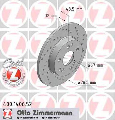 Тормозной диск 400.1406.52 ZIMMERMANN