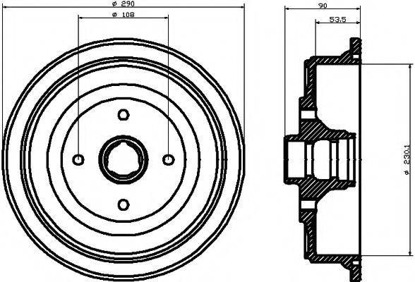 Тормозной барабан 8DT 355 301-521 HELLA PAGID