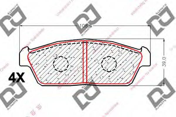 Комплект тормозных колодок BP1845 DJ PARTS