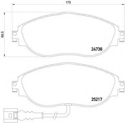 Комплект тормозных колодок, дисковый тормоз P 85 131 BREMBO