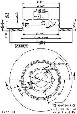 Тормозной диск 08.7211.21 BREMBO